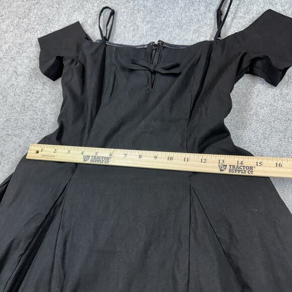 Anthropologie Maeve Off The Shoulder Bow Mini Dress Black S Tulle Pin Up Flare - Picture 6 of 14